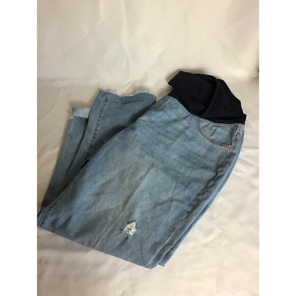 Isabel Maternity Women Jeans Sz 14 Blue Med. Wash Over the Belly Boyfriend NWOT - Picture 4 of 8